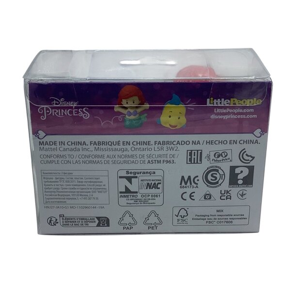 Disney Princess Little People Ariel & Flounder Figures Ages 1-5 Mattel NEW - Picture 2 of 4